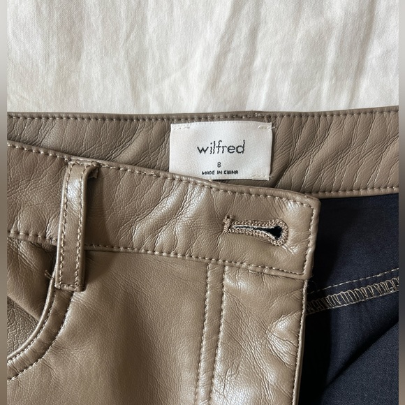 Aritzia Wilfred Melina Straight Leg Vegan Leather Pant Sz 8 - Picture 2 of 4